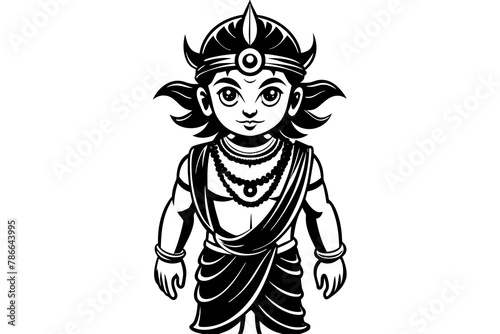 Por favor, crie o seguinte personagem infantil Vishnu silhouette on white background ‍ photo