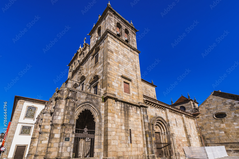 Exterior of Cathedral in Braga historic city, Portugal