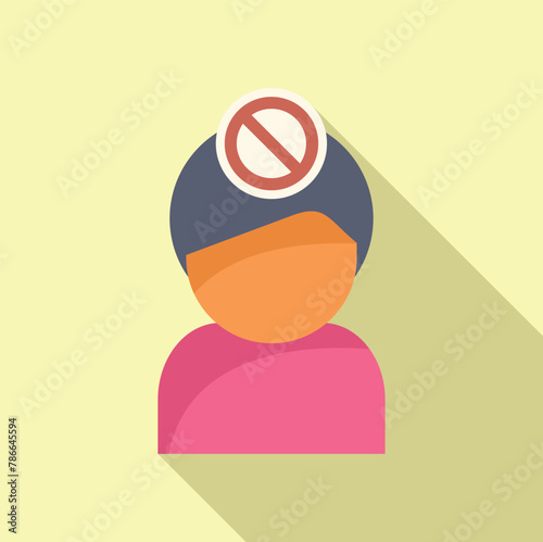 Rejected person by law icon flat vector. Modern notice. Application policy
