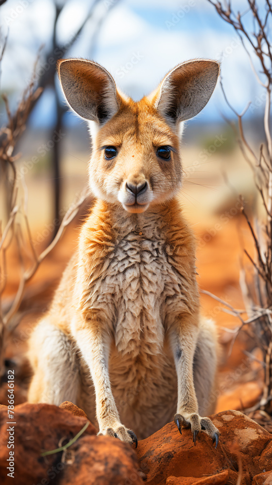 Fototapeta premium Wildlife Wonder Australia. Kangaroo Kingdom