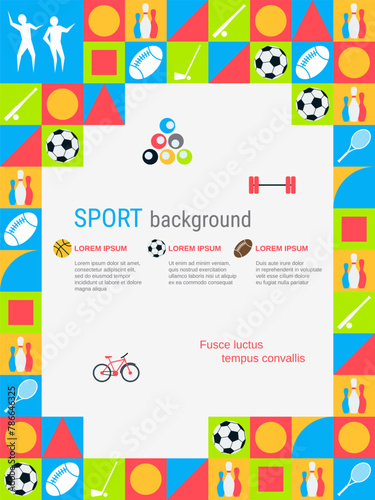 Sport theme illustration vector design template. Background for flyer  coupon  card  voucher