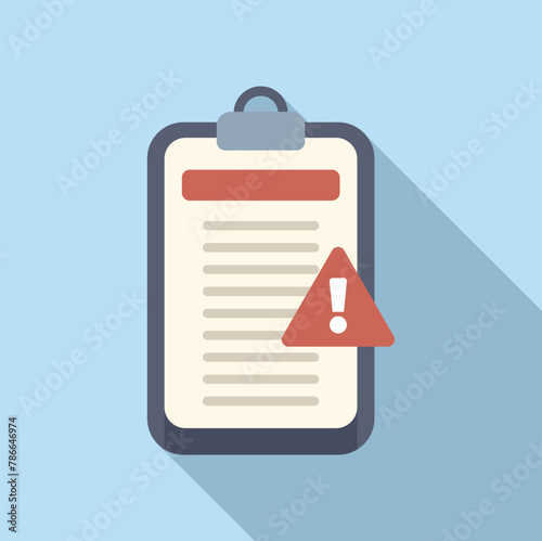 Clipboard disclaimer icon flat vector. Information check. Credit civil data