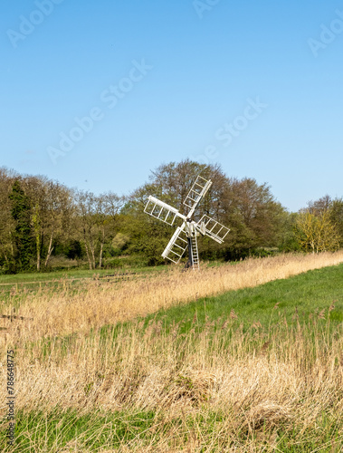 Drainage Mill in Upton marshes in the heart of the Norfolk Broads National park