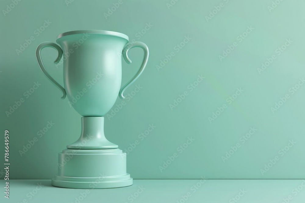 Light green trophy, concept of achievement, award and victory. Light green trophy, concept of achievement, award and victory.