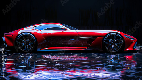 Fast and Futuristic Red Sports Car Concept