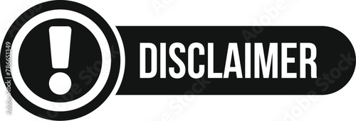 Disclaimer online banner icon simple vector. Term notice check. Application design