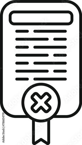 Disclaimer paper emblem icon outline vector. Law data. Registration claim