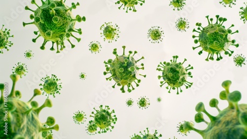 A green virus on a white background