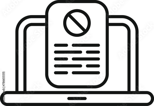 Online disclaimer doc icon outline vector. Mark data law. Protection review