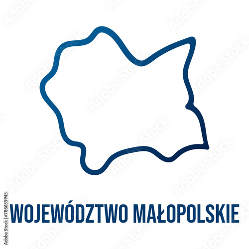 Lesser Poland Voivodeship (Województwo małopolskie) abstract simplified map photo