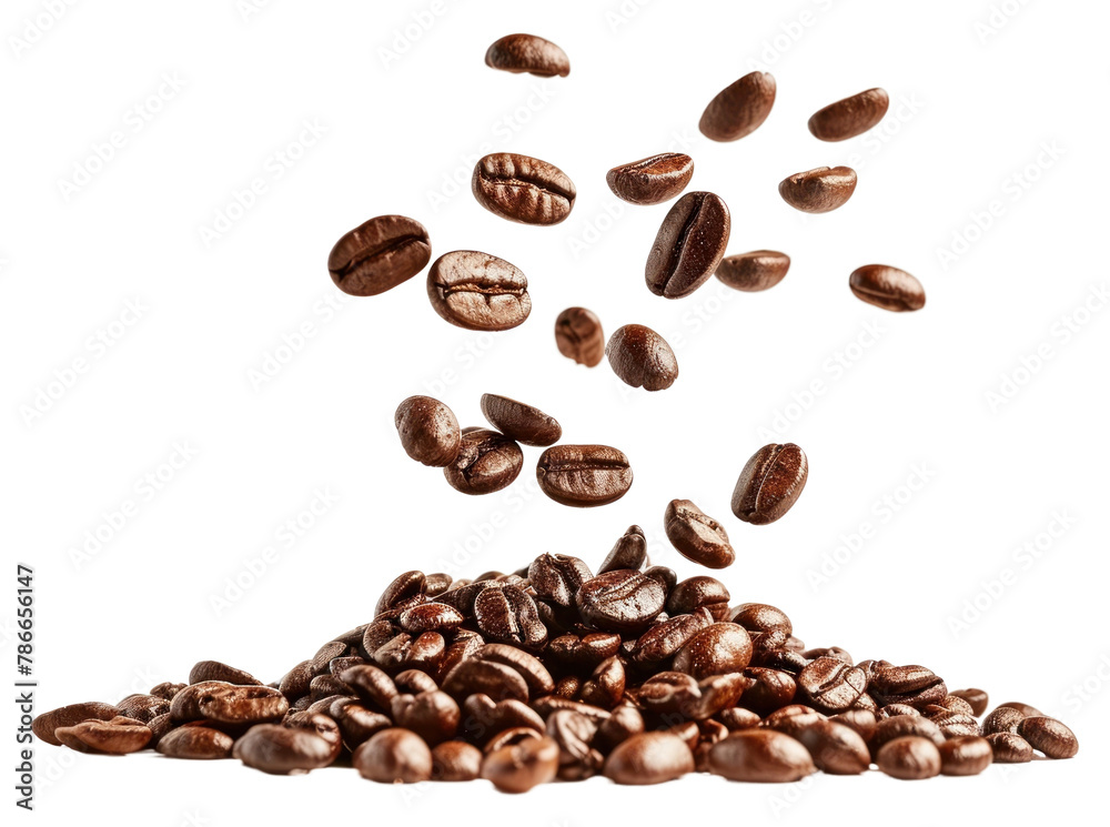 Naklejka premium PNG Coffee beans food white background freshness