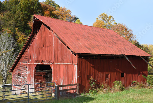 Barn is Red With Red Roof