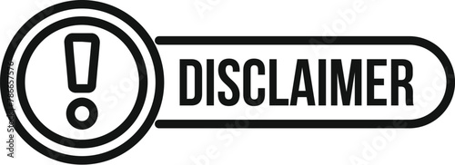 Disclaimer online banner icon outline vector. Term notice check. Application design