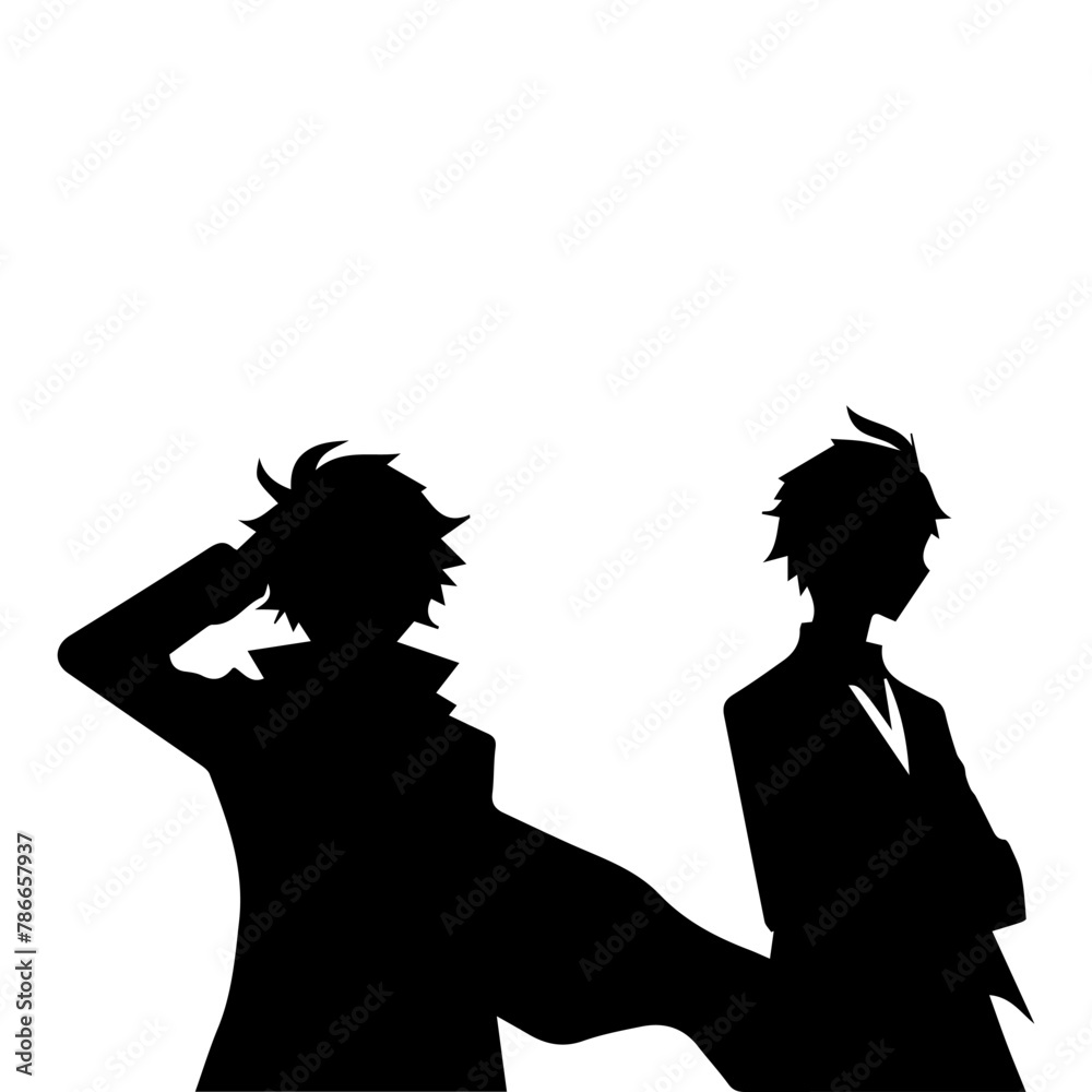 Young man anime style character vector illustration design.