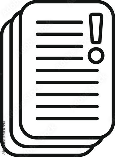 Disclaimer paper modern icon outline vector. Stack document. Work term