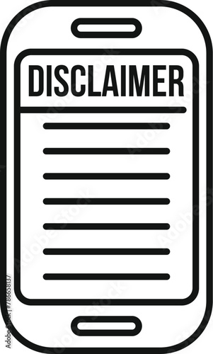 Online device terms icon outline vector. Disclaimer term. Policy deny finance