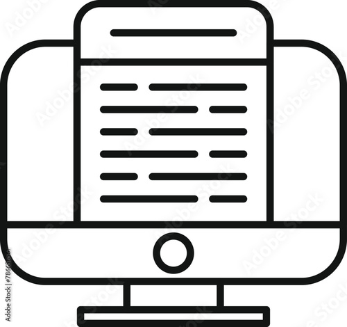 Computer online disclaimer icon outline vector. Condition contract. Deny legal