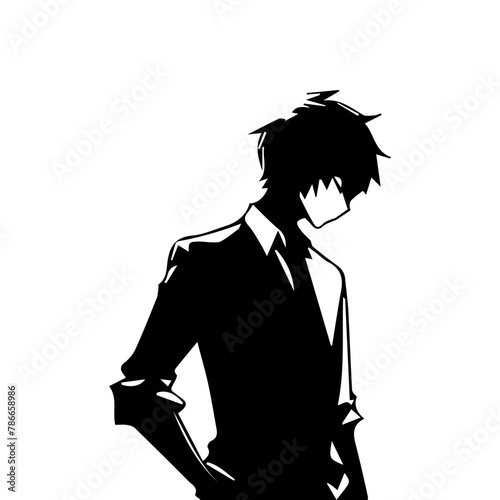Young man anime style character vector illustration design.