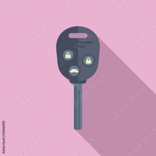 Car remote control key icon flat vector. Smart lock. Alarm security