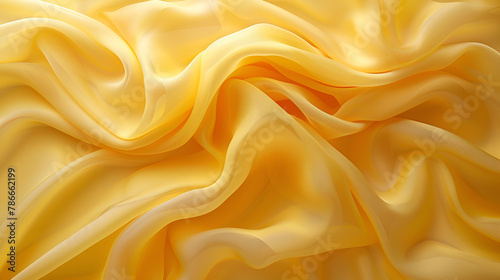 Yellow abstract cloth 3D Image, Lemon chiffon color background Background