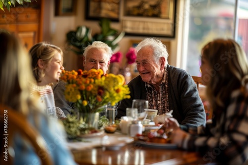 Joyful Multigenerational Family Enjoying Meal Together