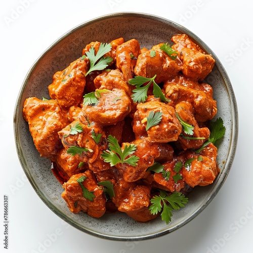 ndian traditional butter chicken on a white background " ai generated "