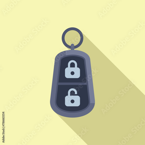 Alert smart key icon flat vector. Control vehicle. Auto smart entrance