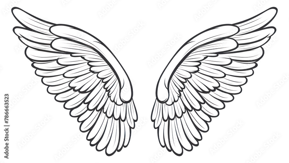 PNG Angel wings doodle drawing sketch white