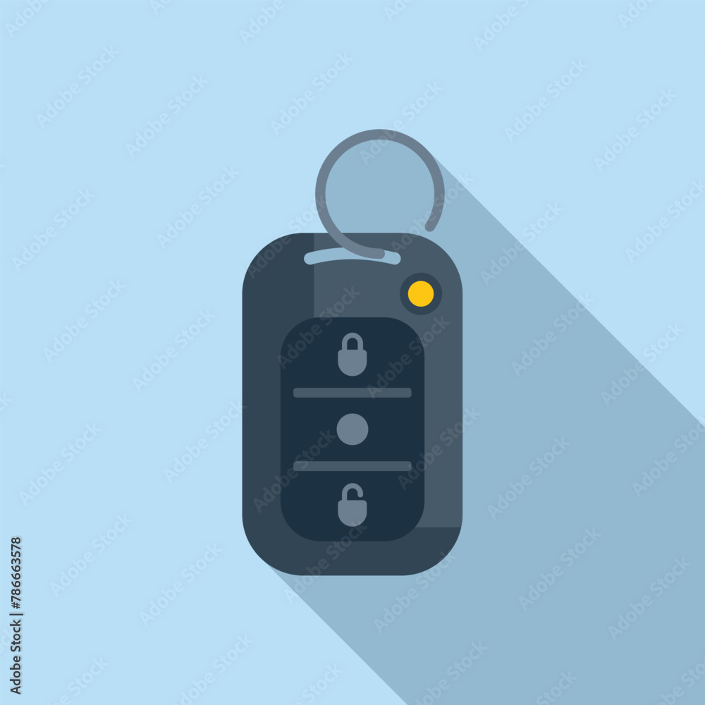 Alarm auto system icon flat vector. Smart key. Security control access