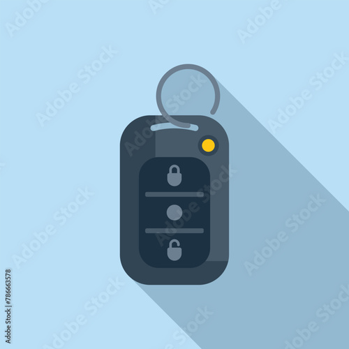 Alarm auto system icon flat vector. Smart key. Security control access