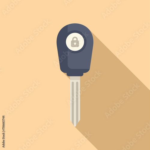 Smart auto key icon flat vector. Control security. Access safe chip