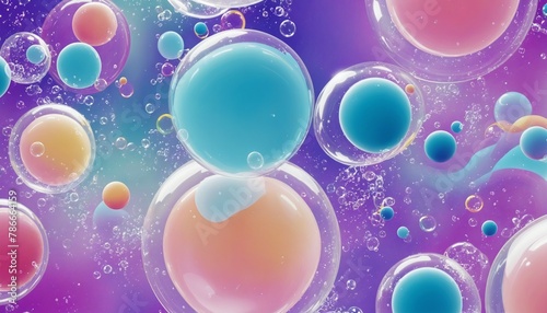 abstract pc desktop wallpaper background with flying bubbles in Bright Colours 