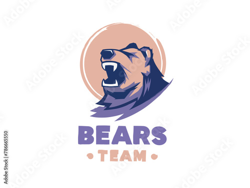 Angry Bear Logo Mascot Template Vector Icon Stock Vector  vector and illustration 