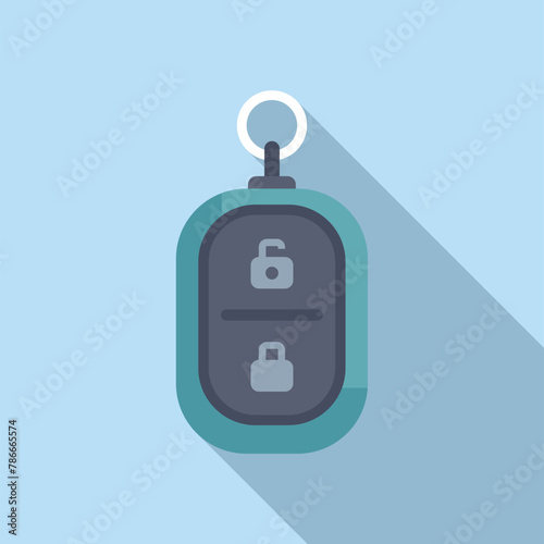 Safe chip control icon flat vector. Security vehicle. Metallic digital trunk