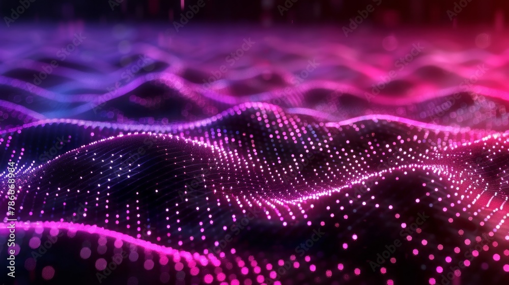 Grid surface. Abstract science or technology background. Digital background with glowing particles and lines. Big data visualization. Illustration for cover, brochure or presentation. Grid surface. Abstract science or technology background. Digital background with glowing particles and lines. Big data visualization. Illustration for cover, brochure or presentation.