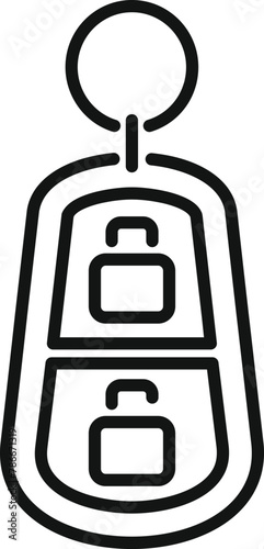 Auto key icon outline vector. Smart lock. Alarm security control