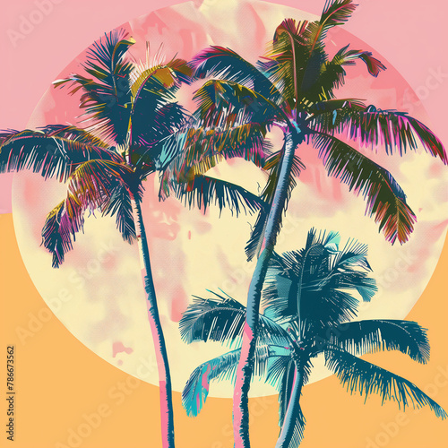 abstract palm trees