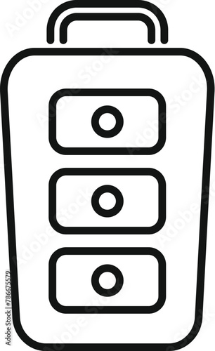 Smart key access icon outline vector. Chip emblem. Start alarm system
