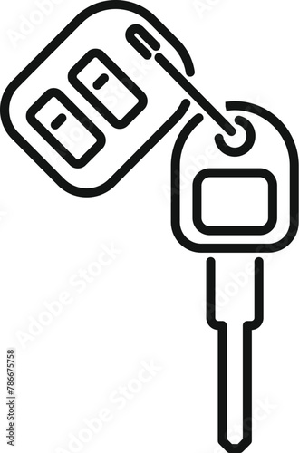 Smart key remote control icon outline vector. Object electronic device. Access start