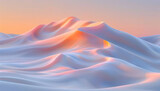 Abstract representation of sand dunes under a serene sunset. Evokes a sense of calm and mood with its smooth texture, gentle curves and a pleasing blend of warm and cool hues.
