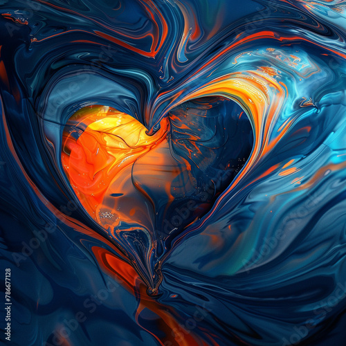 A beautiful illustration in celebration of Valentine's Day. Image produced by artificial intelligence. 
