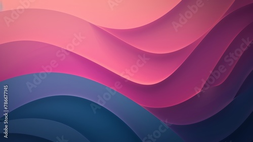 Abstract colorful wavy background with pink and blue curves.