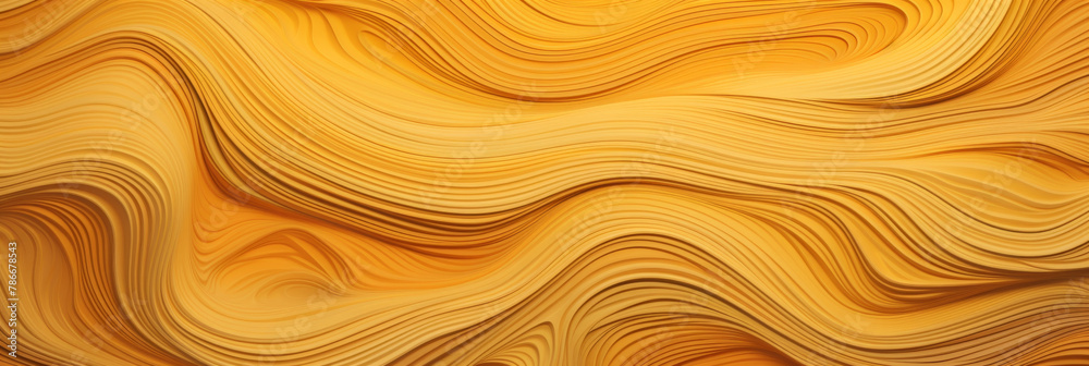 Abstract Topography of Rippling Sand Dunes. Yellow Swirls Mimicking Natural Landscapes in Art. Generative AI