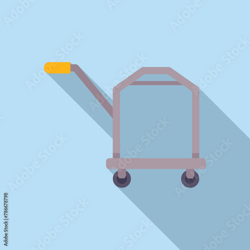 Handle luggage trolley icon flat vector. Design security. Perfect voyage