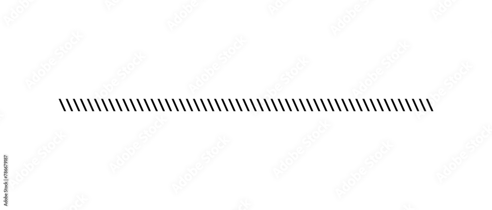 Slash line. Border with diagonal lines. Angle of tilt stripes. Black pattern of footer. Diagonal parallel lines divider strip. Tilt strip geometric abstract border. Slash divider. Vector illustration - obrazy, fototapety, plakaty 