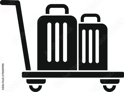 Airport luggage trolley icon simple vector. Support delivery. Lock balance