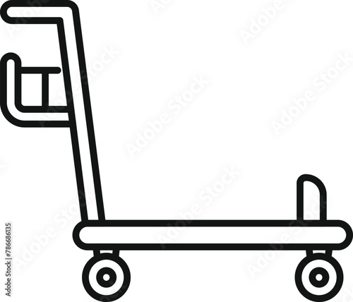 Luggage trolley icon outline vector. Airport storage. Cart transportation