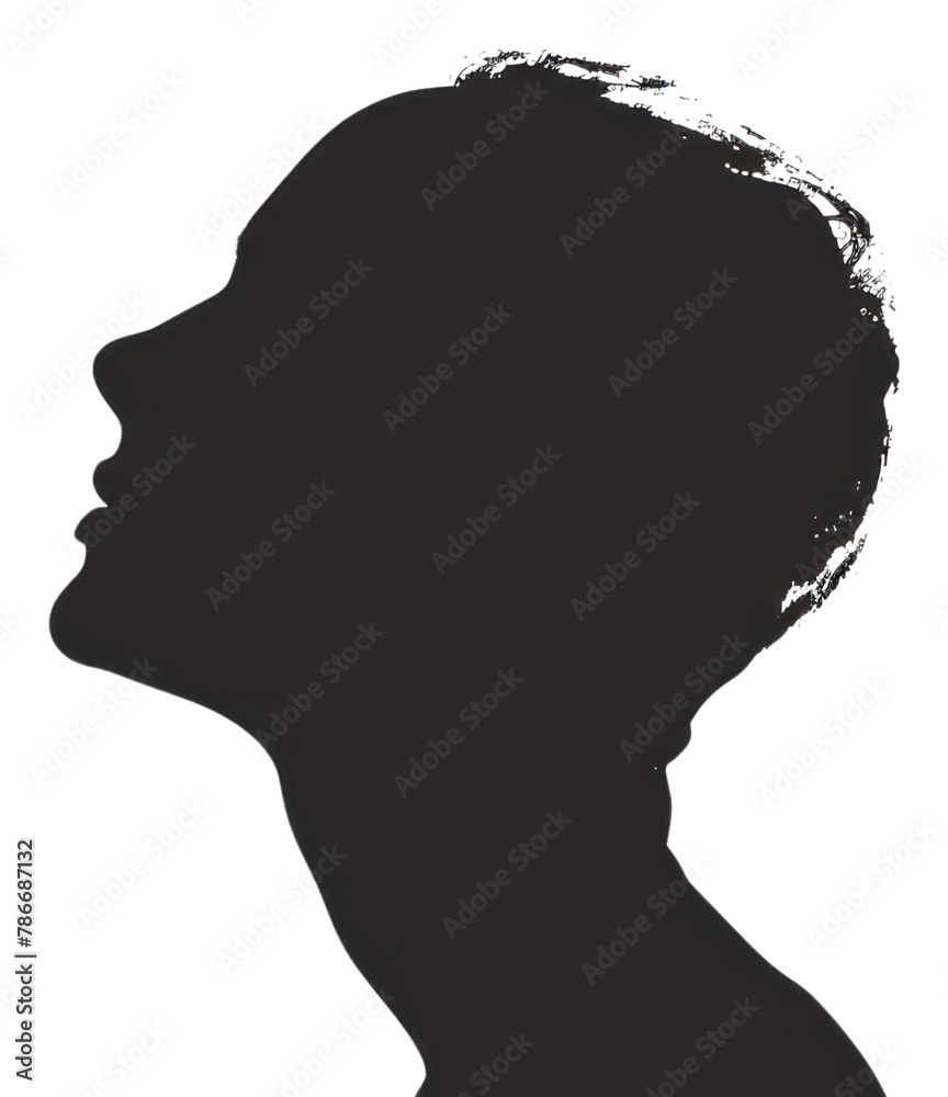 PNG A profile face silhouette adult white background backlighting