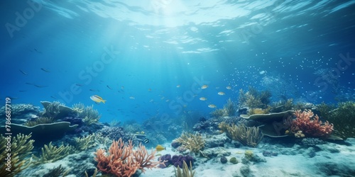 underwater world fish corals Generative AI #786687719