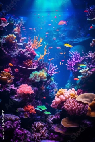 underwater world fish corals Generative AI © Evghenii